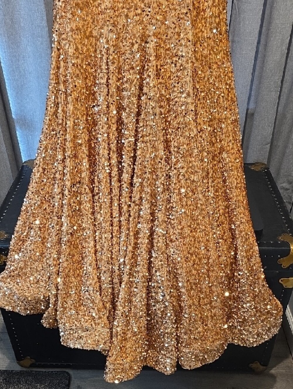 Portia and Scarlett Gold Sequin Mermaid Prom Dress - Picture 11 of 16
